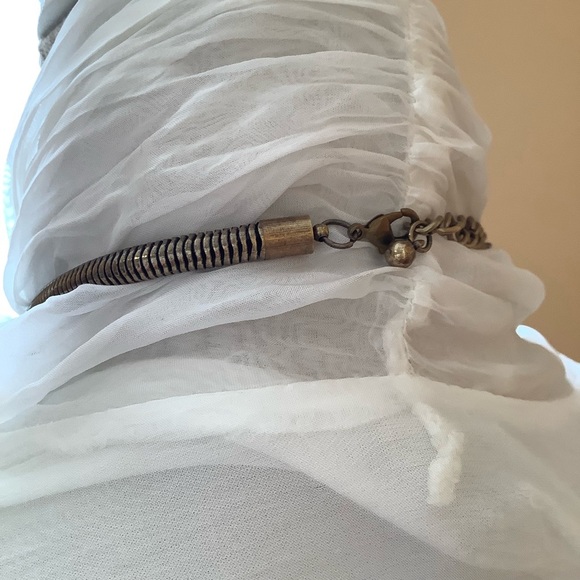 VINTAGE Gold & Rhinestone Clustered Bead Chain Necklace - Picture 4 of 8